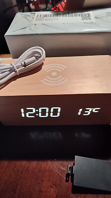 #ad Smart LED Alarm Clock Fast Charger rechargeable Laptop and Phones NIB $4.99