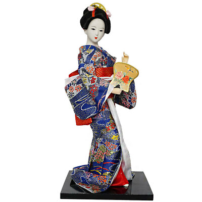 #ad 30cm 12quot; Japanese Brocade Kimono Kabuki Doll Geisha Figurine Statue Decor 009 $16.96