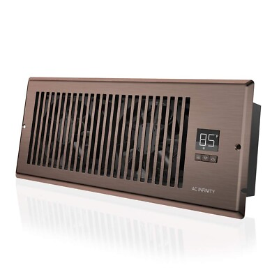 #ad Quiet Booster Fan w Thermostat Control. Heating Cooling AC Vent 4quot; X 12quot; Bronze $39.99