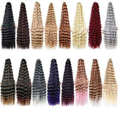 #ad Hot sale 30quot; Natural Crochet Hair Extensions Braids Deep Curly Water Wave Human $11.05