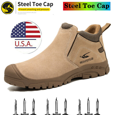 #ad Men#x27;s Safety Shoes Steel Toe Work Boots Composite Toe Puncture resistant Shoes $43.23