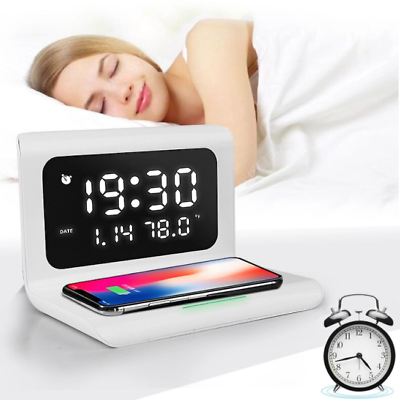 #ad 3 in 1Multifunction Wireless Charging Clock $34.99