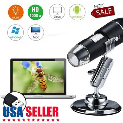 #ad 1000X USB Digital Microscope Biological Endoscope Magnifier Camera with Stand $15.10