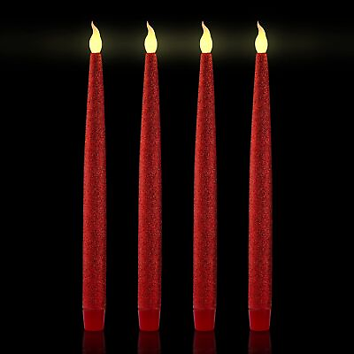 #ad Furora LIGHTING Red LED Taper Candles Window Candles Candle Lights Long Ca... $31.95