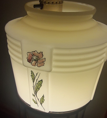 #ad #ad Custard glass Ceiling Lamp Shade Antique ART DECO Floral Cover Yellow Hand paint $84.00