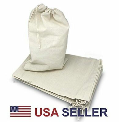 #ad Multi purpose Natural Cotton Muslin Drawstring Reusable Bags w Variety of Sizes $89.50