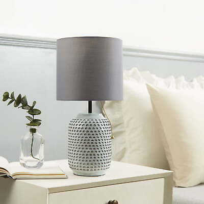 #ad Textured Ceramic Table Lamp Gray $25.17