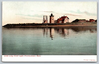 #ad Lighthouse Long Point Light Water View Provincetown MA Antique Postcard UND UNP $9.90