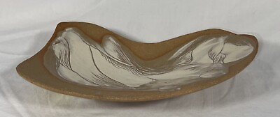 #ad Abstract Ceramic Bowl Handmade Studio Art Pottery Painted Glazed Footed $30.00