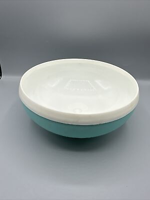 #ad Vintage Bolero Therm O Ware Turquoise Footed Serving Bowl 8.5” MCM 1960’s $14.99