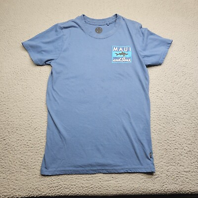 #ad Maui And Sons Shirt Mens Small Blue Short Sleeve Casual Tee $9.95