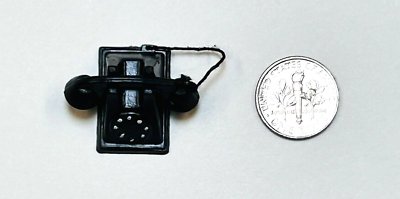#ad Dollhouse Miniature Black Plastic Telephone Rotary 1quot; Scale 1:12 $8.95