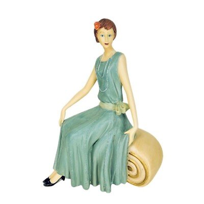 #ad Vintage Art Deco 1920#x27;s Seated Woman Sculpture Statue Decor $80.75