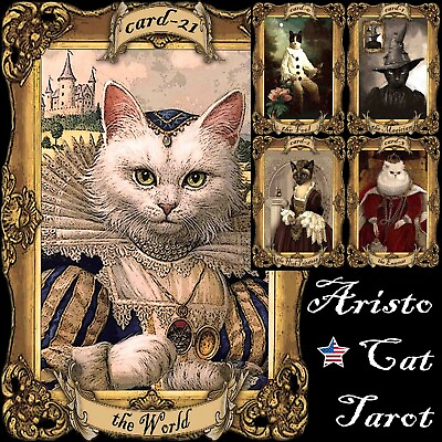 #ad cat tarot card cards deck fortune telling rare vintage oracle cats supplies gift $171.00