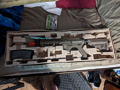 #ad ELITE FORCE M4 CQB AIRSOFT GUN Single Fire Full Auto Tan Two Mags $125.00