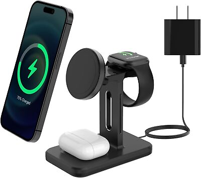 #ad Wireless Charger 3 in 1 Charging Station Fast iPhone Charging Station $14.59