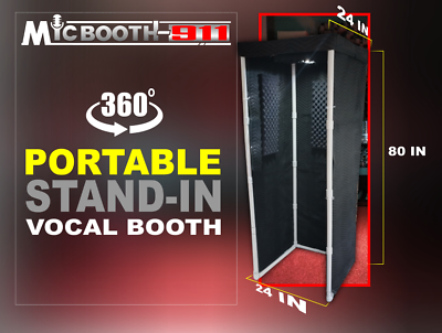 #ad Portable Stand In Isolation Vocal Booth w Light amp; w Door Enclosure $368.96