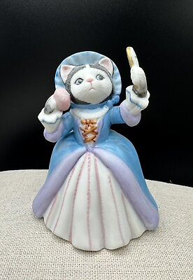 #ad Vintage 1990 Kitty Cucumber “Ellie”Cinderella Collection Cat Figurine Blue Dress $12.00