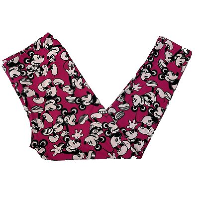 #ad Mickey Mouse Pink Disney Leggings Size 12 18 LuLaRoe Tall Curvy $19.00