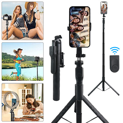 #ad 68quot; Professional Remote Selfie Stick With Cell Phone Holder Camera Tripod Stand $25.96