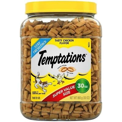 #ad TEMPTATIONS Classic Crunchy and Soft Cat Treats Tasty Chicken Flavor 30 oz. Tub $13.65