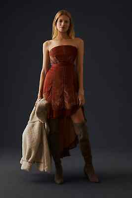 #ad New By Anthropologie Velvet Asymmetrical Dress Size 0 MSRP: $260 $160.00