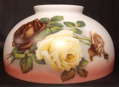#ad NEW 14quot; Dome Lamp Shade Hand Blown English Roses Table amp; Library Lamp #DS033 $365.72