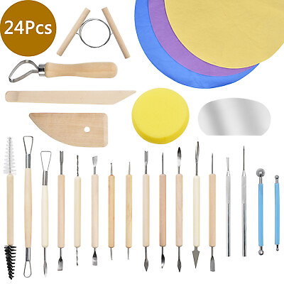 #ad Pottery Sculpting Tools Set Clay Ceramic Wax Polymer Carving Modeling Craft Kits $17.47