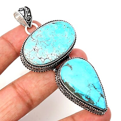 #ad #ad Turquoise Gemstone 925 Sterling Silver Handmade Jewelry pendant 2.7quot; $17.00