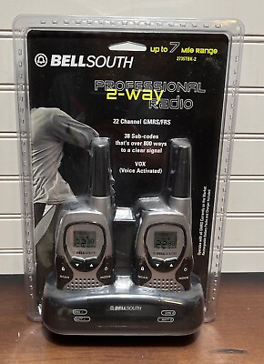 #ad NEW Set of 2 Bellsouth Professional Portable 2 Way Radio Walkie Talkie 7 mile $40.00