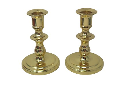 #ad Vintage Baldwin Brass Candlestick Holders Set Of 2 5quot; $58.00