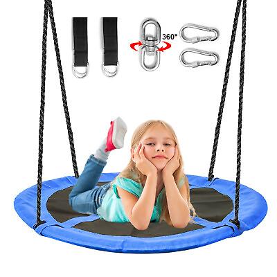 #ad Hishine 43quot; Saucer Tree Swing for Kids 360° Rotate Waterproof Saucer swingblue $59.99