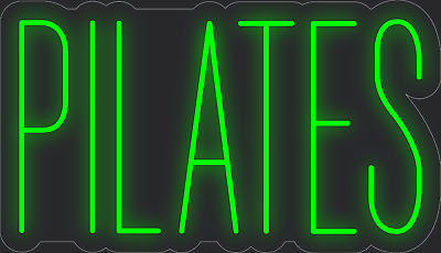 #ad Pilates Green 24x14 inches Neon LED Sign Decor Wall Lights Brighten Up Store $244.99