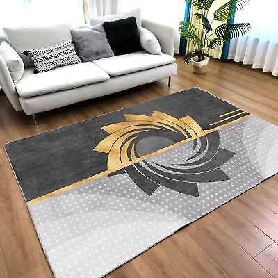 #ad Elegant Modern HalfLight Area Rug Carpet. In Gray Gold $100.00