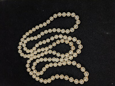 #ad Vintage Frosted Acrylic Clear Bead Necklace 11336 $6.99