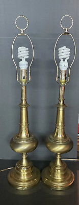 #ad Brass Table Lamps matching pair $75.00