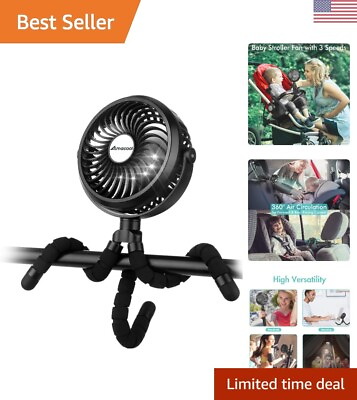 #ad Flexible Tripod Clip On Stroller Fan with 3 Speeds Rechargeable amp; Portable $59.99