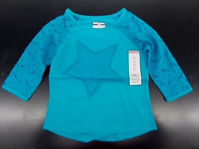 #ad Toddler amp; Girls Kidtopia $14 Turquoise Long Sleeved T Shirt w Lace Size 2T 6X $9.00