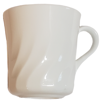 #ad Corning White Swirl Coffee Mug Corelle Vintage 10 oz Drink Tea Cup Handle $10.97
