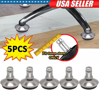 #ad 5PCS Office Chair Bell Glides Replacement Anti Slip Low Profile Bell Glides Feet $18.59
