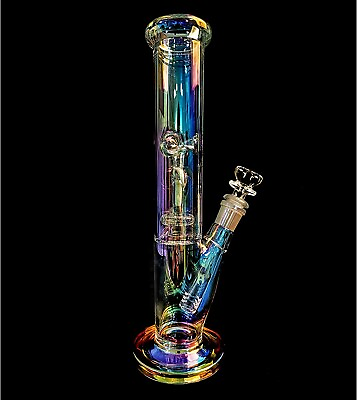 #ad 12 Inch Heavy Glass Bongs Percolator Water Pipe Smoking Hookah 14mm Bowl Thick $34.99