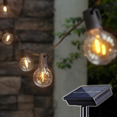 #ad Solar Outdoor String Lights 15FT G50 Patio Lights String Waterproof with 10 ... $31.81