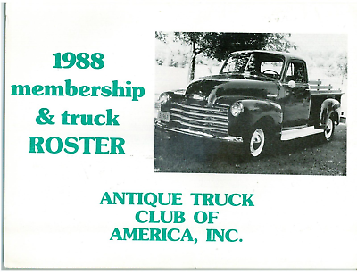 #ad 1988 Antique Truck Club of America Double Clutch Member Roster w trucks owned $20.04