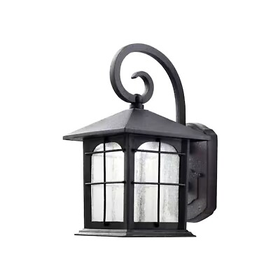#ad Home Decorators Brimfield 12.75 in. Aged Iron LED Outdoor Wall Lantern $39.95