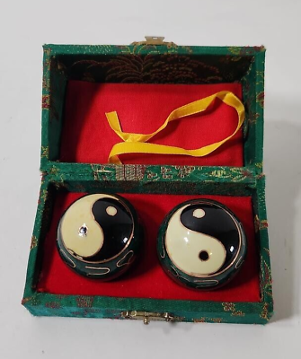 #ad Traditional Chinese Baoding Healthy Exercise Massage Ball Metal Balls Yin Yang $12.99