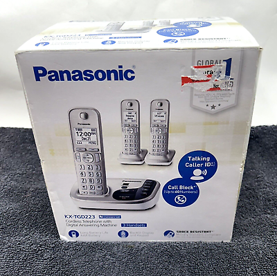 #ad NEW Panasonic KX TGD223 N Digital Cordless Answering System Phone SH $59.39