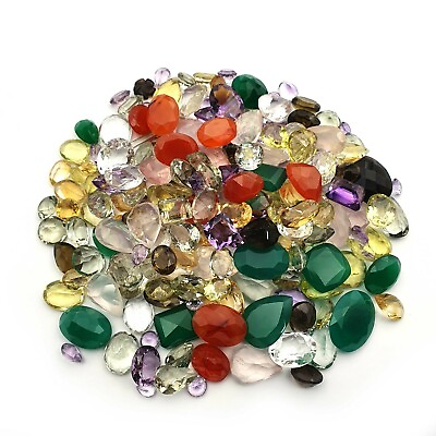 #ad Natural Mix Faceted Loose Gemstone Wholesale Lot $24.29
