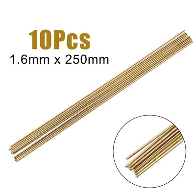 #ad 10PCS 1.6MM Easy Brass Solder Melt Welding Rods Wire Brazing Material 250mm Long C $10.86