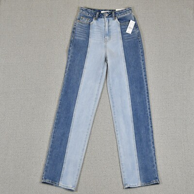 #ad PacSun Jeans NEW Eco Two Tone #x27;90s Boyfriend Size 25 Blue Medium Light Toned $34.00
