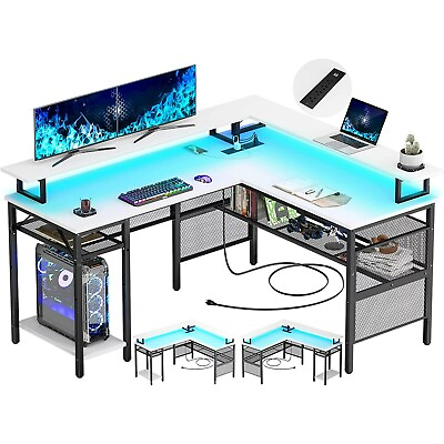 #ad Elevate workspace: 55quot; Reversible L Shaped Gaming Desk by Homieasy. Power outlet $240.00